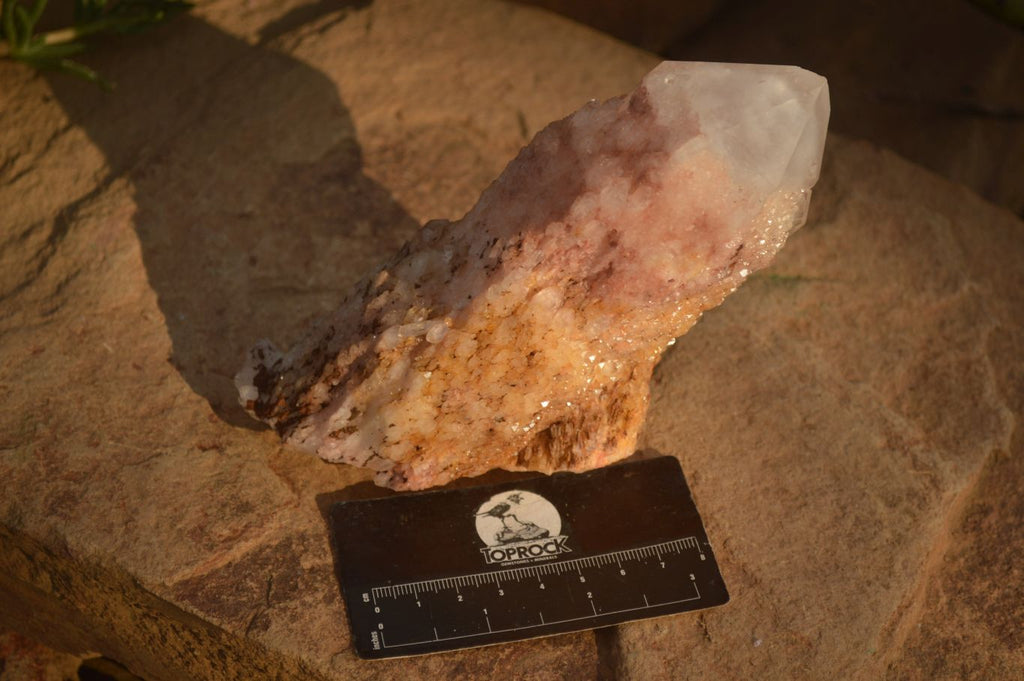 Natural Pink & Yellow Pineapple Candle Quartz Crystals x 6 From Madagascar - Toprock Gemstones and Minerals 