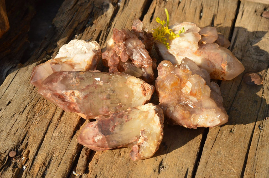 Natural Red Hematoid Phantom Quartz Clusters  x 6 From Karoi, Zimbabwe - TopRock