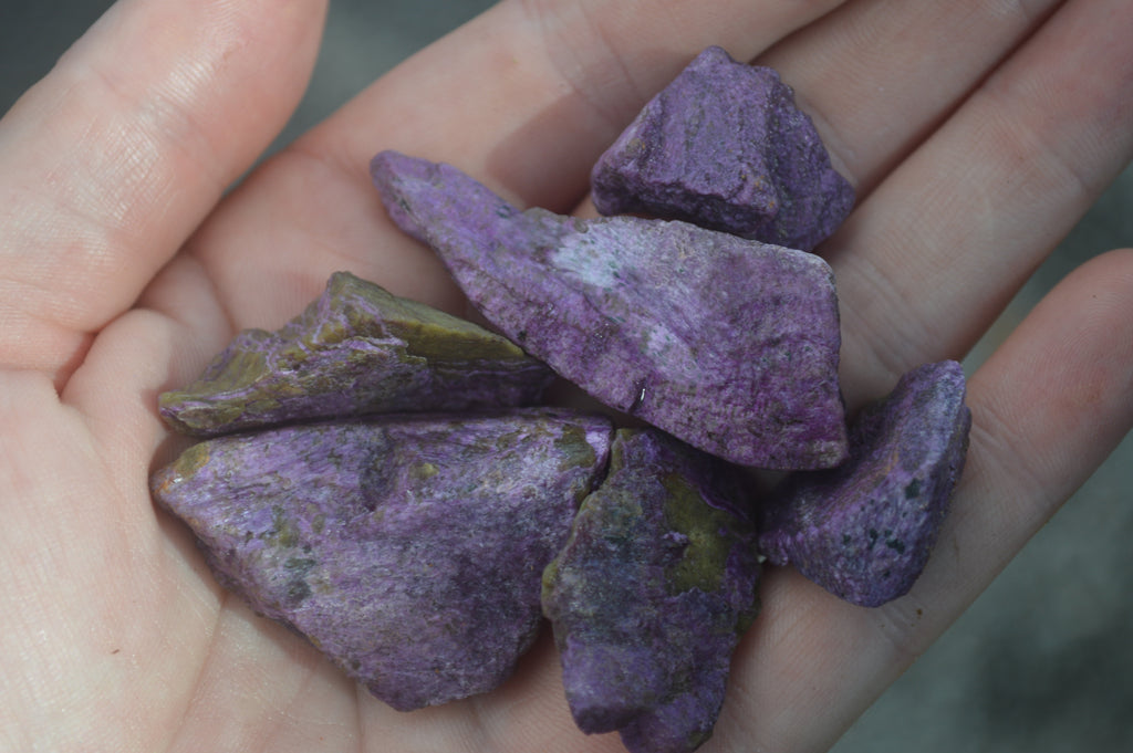 Natural Small Purple Stichtite & Green Serpentine Cobbed Pieces  - Sold per 2 kg (400-600 pieces) - From Barberton, South Africa - TopRock