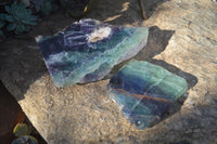 Polished Watermelon Fluorite Slabs  x 2 From Uis, Namibia - Toprock Gemstones and Minerals 