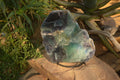 Polished  Watermelon Fluorite Slice With Custom Metal Stand  x 1 From Uis, Namibia - Toprock Gemstones and Minerals 
