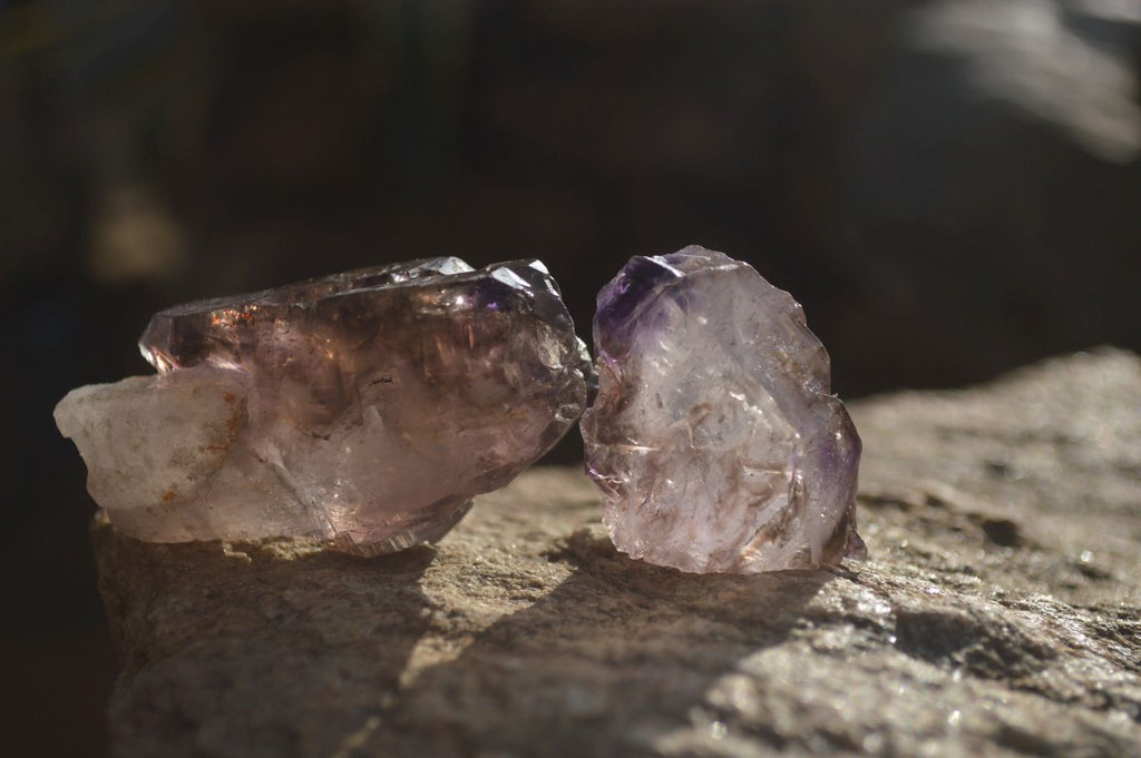 Natural Window Amethyst Crystals  x 12 From Chiredzi, Zimbabwe - Toprock Gemstones and Minerals 