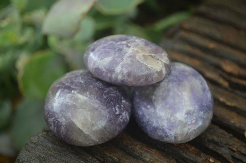 Polished Mini Purple Lepidolite Palm Stones  x 20 From Madagascar - Toprock Gemstones and Minerals 