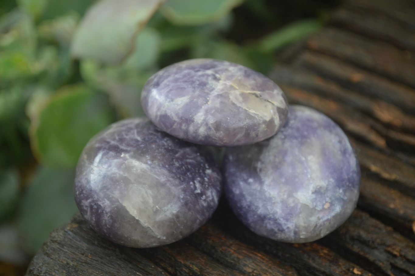 Polished Mini Purple Lepidolite Palm Stones  x 20 From Madagascar - Toprock Gemstones and Minerals 