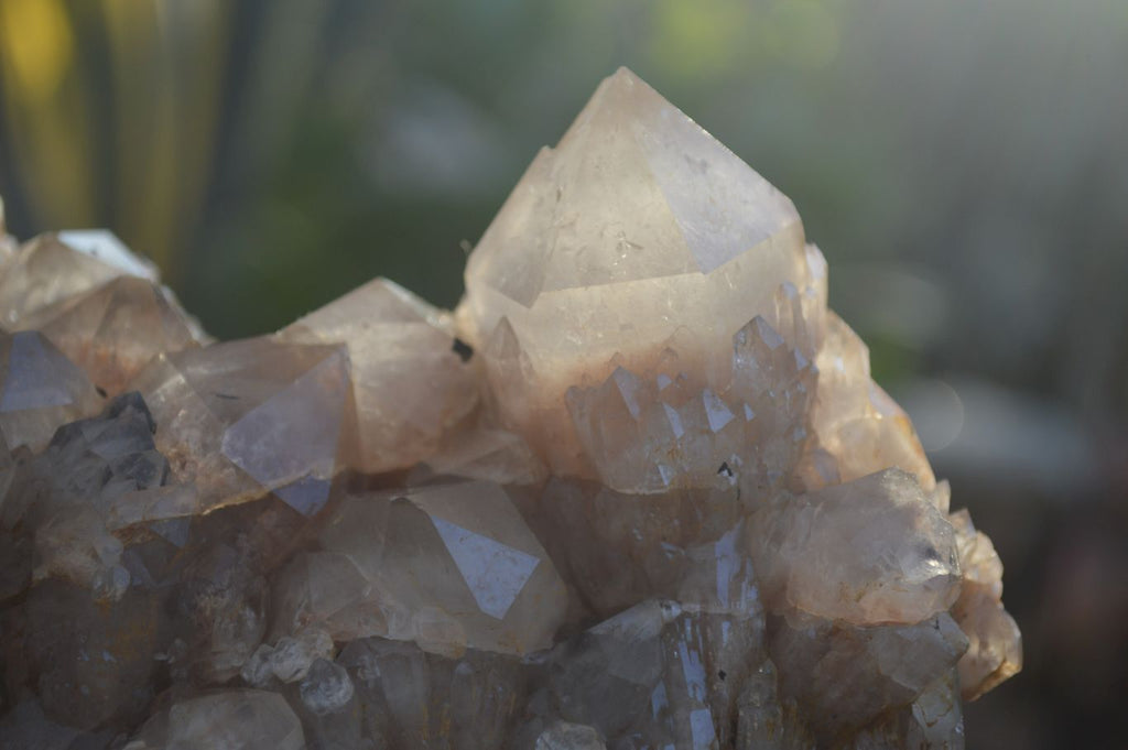 Natural Cascading White Phantom Smokey Quartz Cluster x 1 From Luena, Congo - Toprock Gemstones and Minerals 