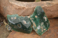 Polished On One Side Emerald Mtorolite Plates x 6 From Mutorashanga, Zimbabwe - Toprock Gemstones and Minerals 