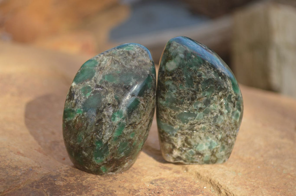 Polished Emerald In Matrix Standing Free Forms x 6 From Sandawana, Zimbabwe - TopRock