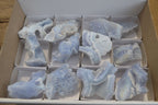 Natural Etched Blue Chalcedony Specimens x 12 From Nsanje, Malawi - Toprock Gemstones and Minerals 