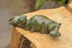 Polished Hand Carved Verdite & Lepidolite Hippos  x 3 From Zimbabwe - TopRock
