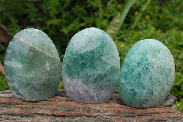 Polished Radiating Sun Fluorite Standing Free Forms x 5 From Madagascar - TopRock