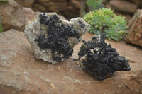 Natural Schorl Black Tourmaline Specimens  x 2 From Erongo Mountains, Namibia - TopRock