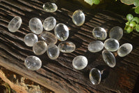 Polished Small Semi Optic Rock Crystal Galet / Palm Stones x 35 From Madagascar - Toprock Gemstones and Minerals 