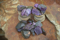 Natural Small Purple Stichtite & Green Serpentine Cobbed Pieces  - Sold per 2 kg (400-600 pieces) - From Barberton, South Africa - TopRock