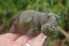 Polished Green Verdite Hippo Carvings  x 2 From Zimbabwe - TopRock