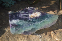 Polished Watermelon Fluorite Slabs  x 2 From Uis, Namibia - Toprock Gemstones and Minerals 