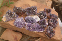 Natural Dark Amethyst Clusters (Stone Sealed) x 12 From Zambia - Toprock Gemstones and Minerals 