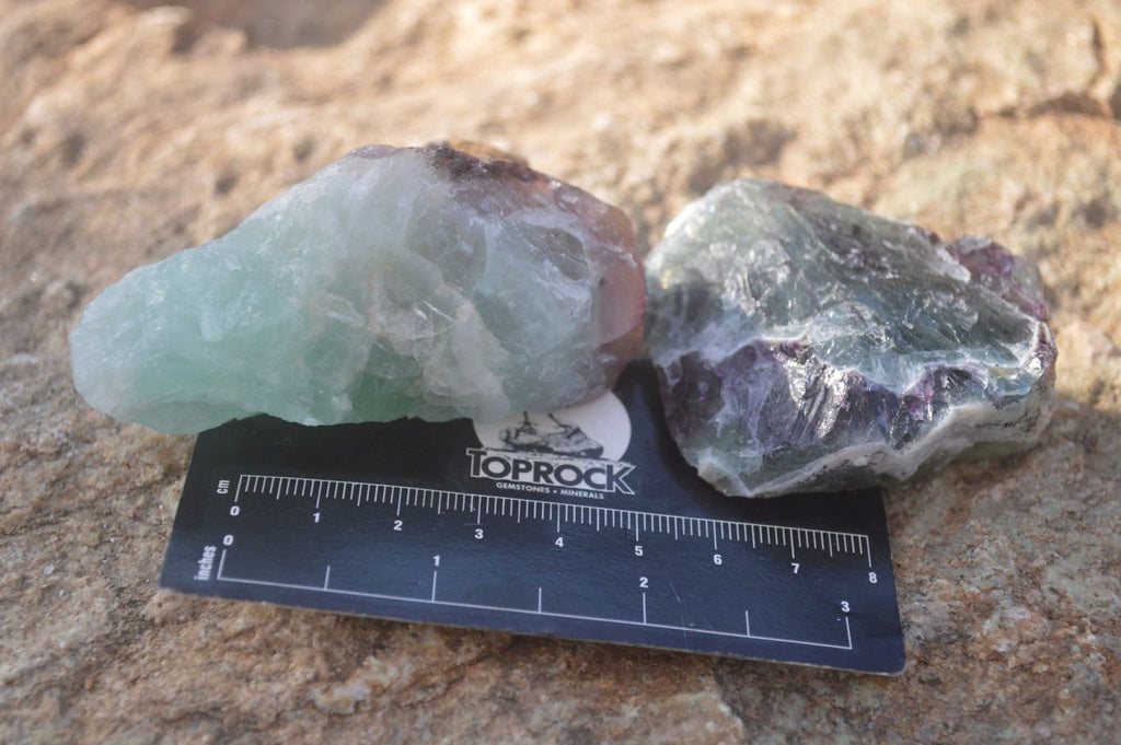 Natural Rough Watermelon Fluorite Cobbed Specimens  x 24 From Uis, Namibia - Toprock Gemstones and Minerals 