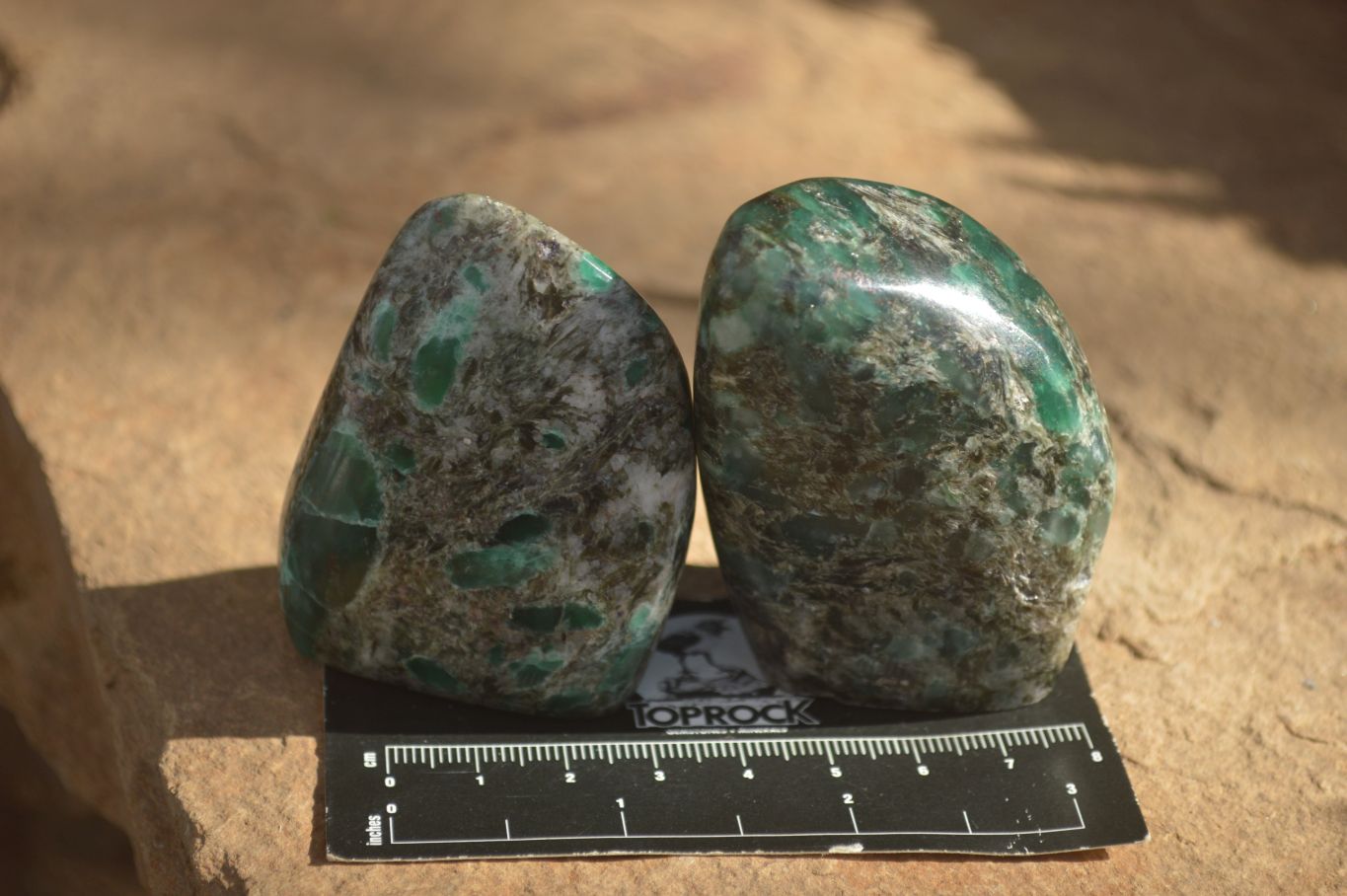 Polished Emerald In Matrix Standing Free Forms x 6 From Sandawana, Zimbabwe - TopRock