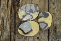 Polished Septerye (Aragonite & Calcite) Slices x 18 From Mahajanga, Madagascar - TopRock