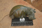 Polished Green Verdite Hippo Carvings  x 2 From Zimbabwe - TopRock