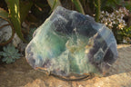 Polished  Watermelon Fluorite Slice With Custom Metal Stand  x 1 From Uis, Namibia - Toprock Gemstones and Minerals 