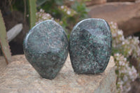 Polished Rare Emerald In Matrix Standing Free Forms  x 2 From Zimbabwe - Toprock Gemstones and Minerals 