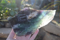 Polished Watermelon Fluorite Slabs  x 2 From Uis, Namibia - Toprock Gemstones and Minerals 