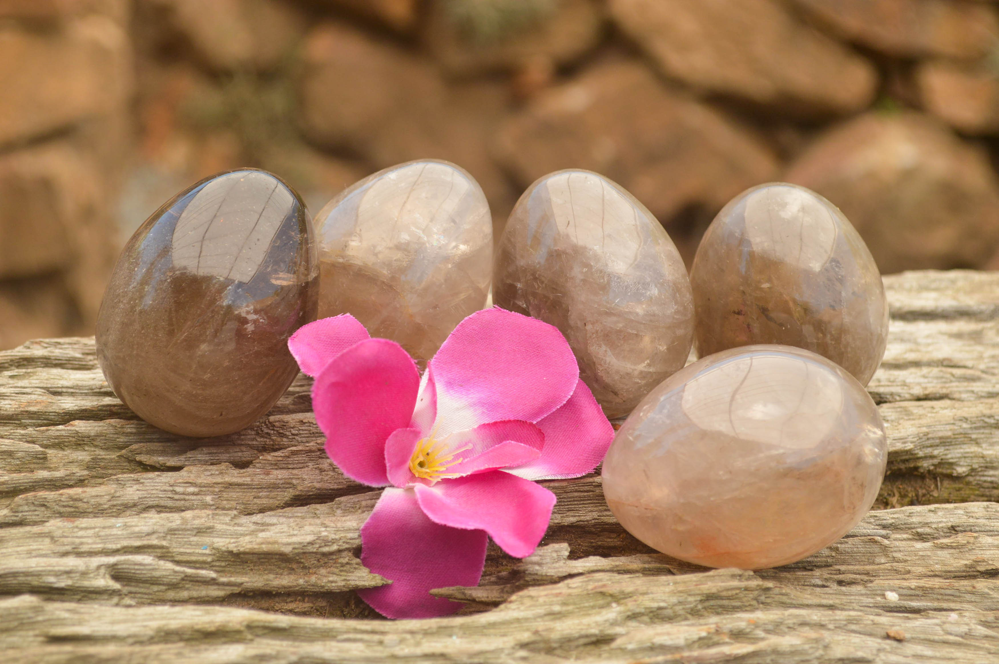 Polished Large Morion Smokey Quartz Eggs x 5 From Madagascar - TopRock
