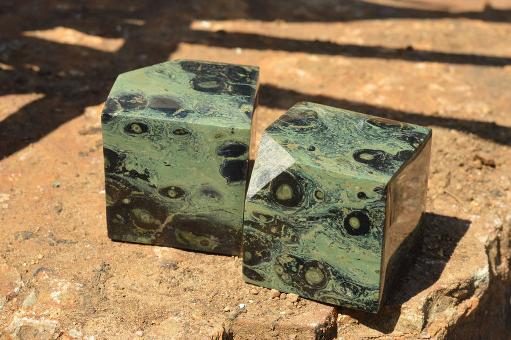 Polished Stromatolite / Kambamba Jasper Cubes (Corners Cut To Stand) x 4 From Mahajanga, Madagascar - TopRock