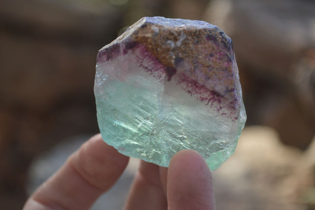 Natural Rough Watermelon Fluorite Cobbed Specimens  x 24 From Uis, Namibia - Toprock Gemstones and Minerals 
