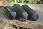 Polished Double Terminated Black Basalt Points  x 4 From Antsirabe, Madagascar - Toprock Gemstones and Minerals 