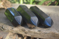 Polished Double Terminated Black Basalt Points  x 4 From Antsirabe, Madagascar - Toprock Gemstones and Minerals 