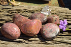 Natural Pink Rhodonite Palm Stones / Free Forms x 6 From Zimbabwe - TopRock