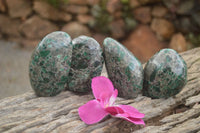 Polished Emerald In Matrix Standing Free Forms x 4 From Sandawana, Zimbabwe - TopRock