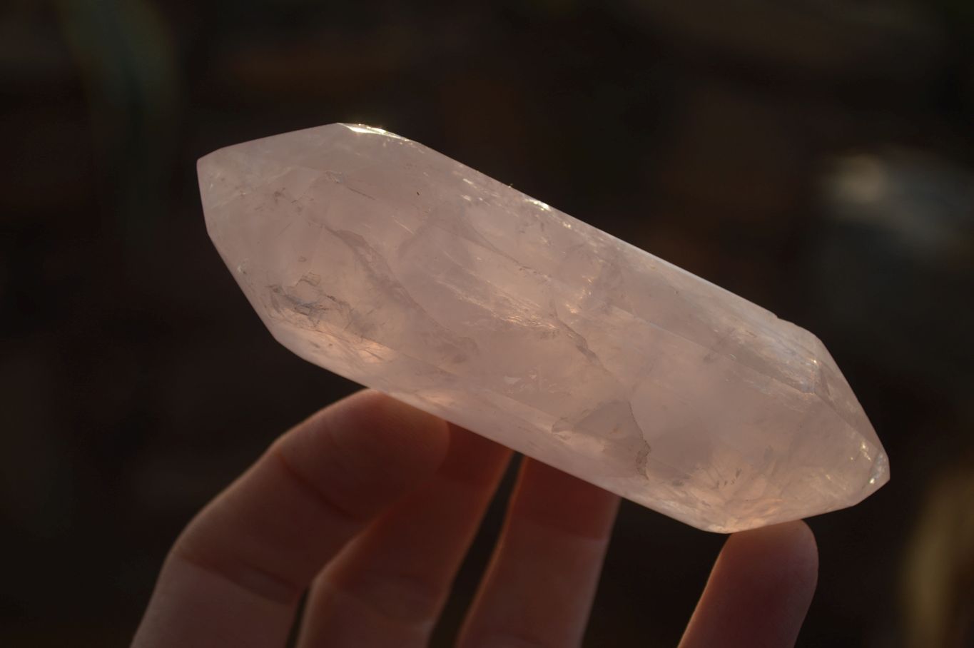 Polished Gemmy Double Terminated Rose Quartz Points x 4 From Ambatondrazaka, Madagascar - Toprock Gemstones and Minerals 