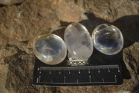 Polished Small Semi Optic Rock Crystal Galet / Palm Stones x 35 From Madagascar - Toprock Gemstones and Minerals 
