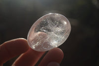 Polished Small Semi Optic Rock Crystal Galet / Palm Stones x 35 From Madagascar - Toprock Gemstones and Minerals 