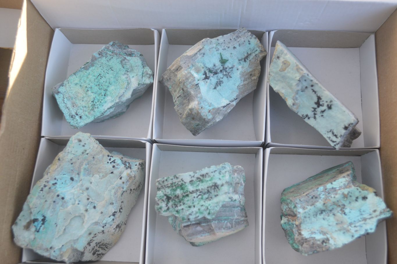 Natural Drusy Coated Chrysocolla & Malachite Dolomite Specimens x 6 From Congo - Toprock Gemstones and Minerals 