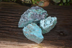 Natural Drusy Coated Chrysocolla Dolomite Specimens x 3 From Laputa Mine, Congo - Toprock Gemstones and Minerals 