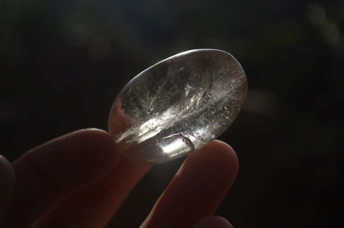 Polished Small Semi Optic Rock Crystal Galet / Palm Stones x 35 From Madagascar - Toprock Gemstones and Minerals 