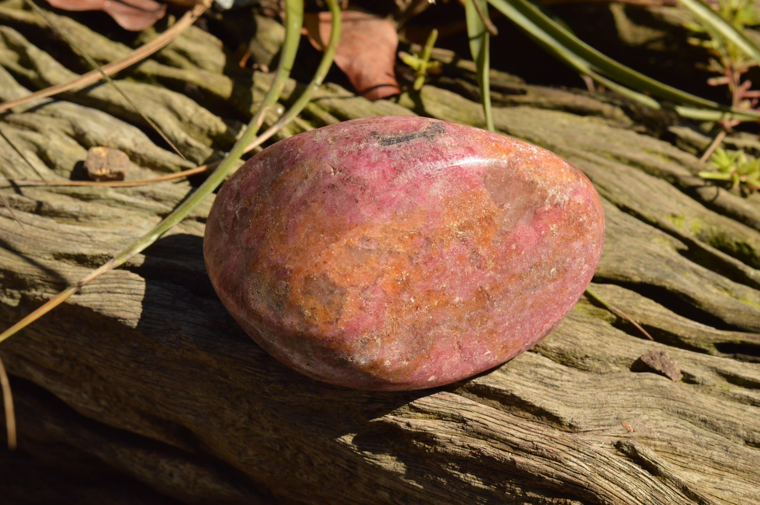 Natural Pink Rhodonite Palm Stones / Free Forms x 6 From Zimbabwe - TopRock
