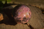 Polished  Pink & Black Rhodonite Spheres x 4 From Madagascar - Toprock Gemstones and Minerals 
