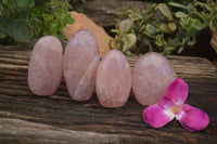 Polished  Pink Rose Quartz Standing Free Forms x 4 From Ambatondrazaka, Madagascar - TopRock