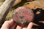 Natural Pink Rhodonite Palm Stones / Free Forms x 6 From Zimbabwe - TopRock