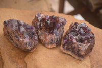 Natural Dark Amethyst Clusters (Stone Sealed) x 12 From Zambia - Toprock Gemstones and Minerals 