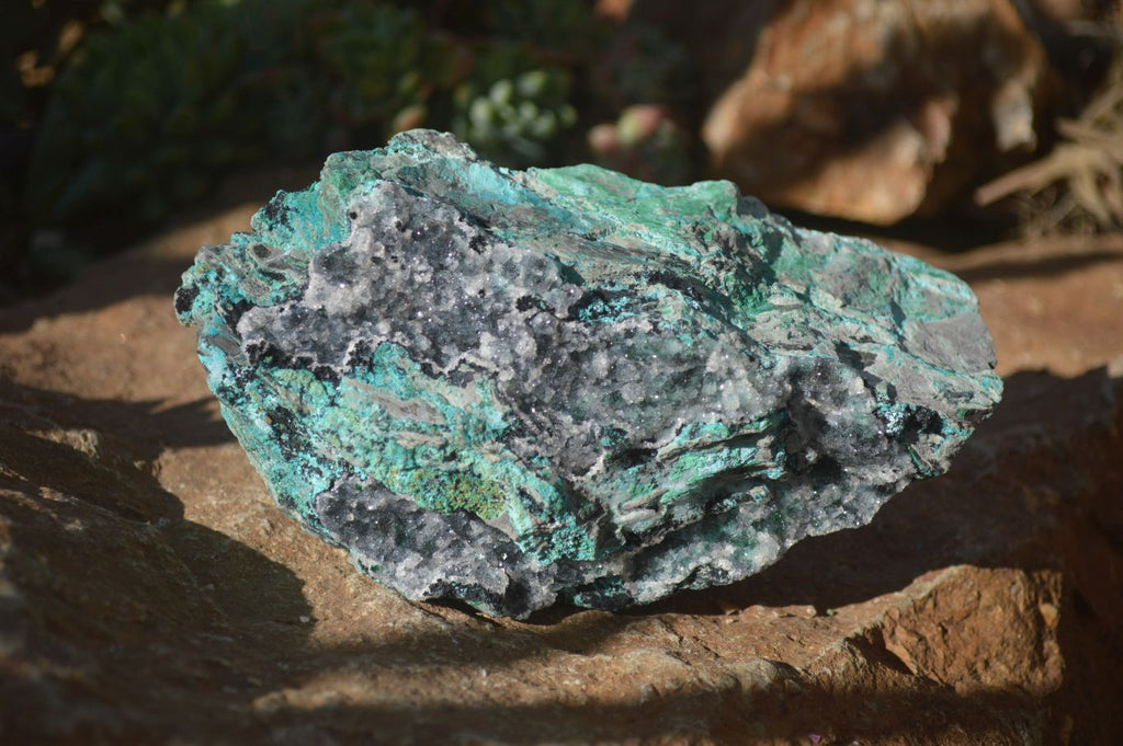 Natural Drusy Coated Chrysocolla Dolomite Specimens x 3 From Laputa Mine, Congo - Toprock Gemstones and Minerals 