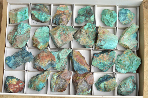 Natural Rough Blue Shattuckite Specimens  x 24 From Kaokoveld, Namibia - TopRock