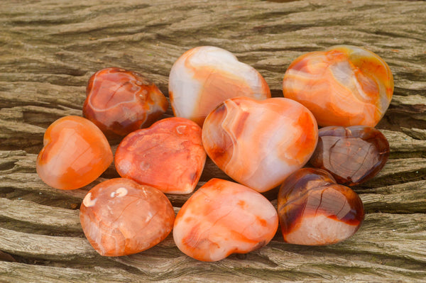 Polished Small Carnelian Hearts - sold per kg - From Madagascar - TopRock