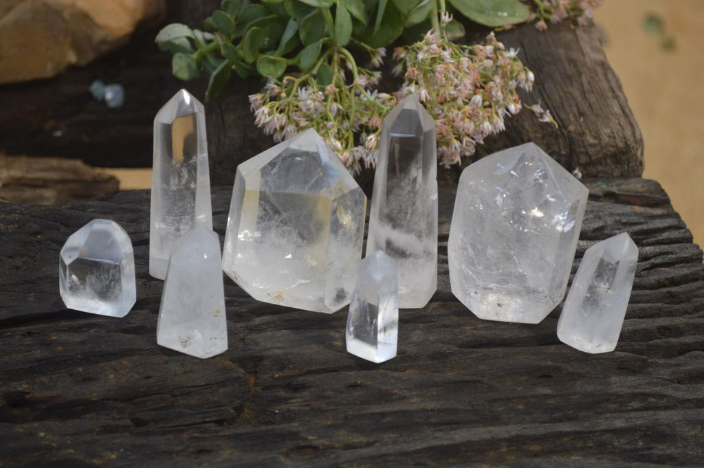 Polished Clear Quartz Crystal Points  x 8 From Madagascar - Toprock Gemstones and Minerals 