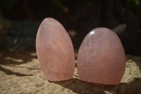 Polished  Pink Rose Quartz Standing Free Forms x 4 From Ambatondrazaka, Madagascar - TopRock